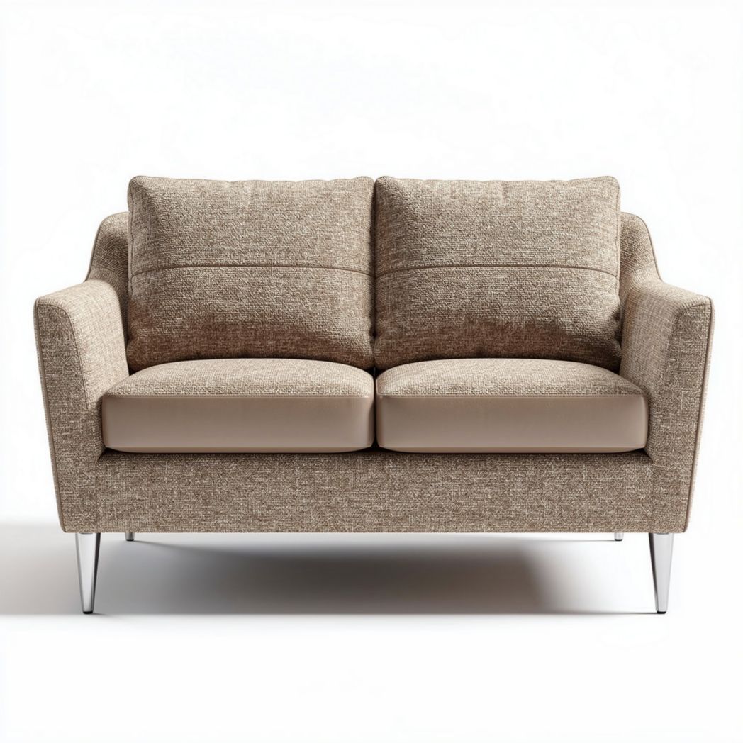 Canapé en tissu beige avec coussins rembourrés 150 x 80 x 80 cm