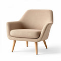 Fauteuil en tissu beige à pieds en bois dimensions 80 x 75 x 80 cm