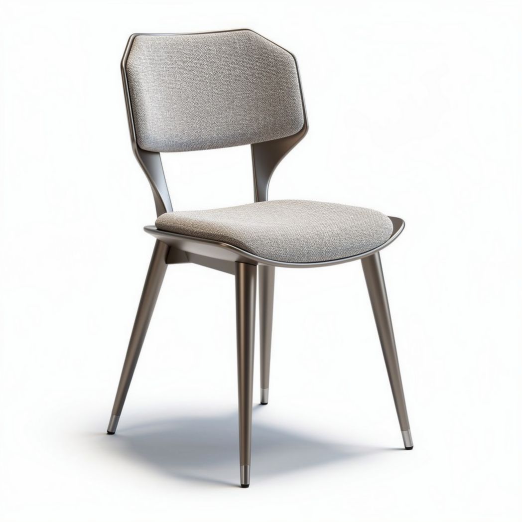 Chaise en métal et tissu gris dimensions 40 x 45 x 85cm pour intérieur moderne
