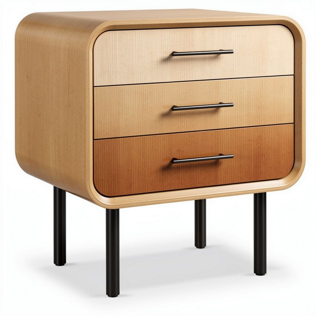 Commode en bois avec trois tiroirs dégradés taille 60 x 50 x 45cm